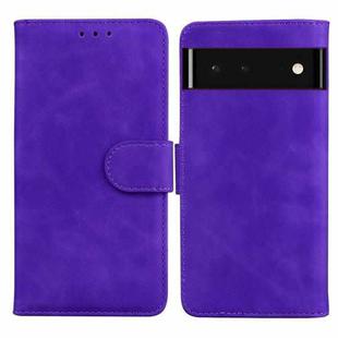 For Google Pixel 6 Skin Feel Pure Color Flip Leather Phone Case(Purple)