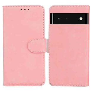 For Google Pixel 6 Skin Feel Pure Color Flip Leather Phone Case(Pink)