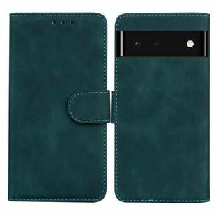 For Google Pixel 6 Skin Feel Pure Color Flip Leather Phone Case(Green)