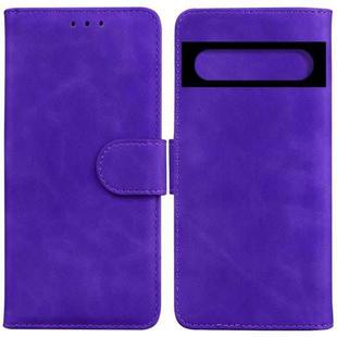 For Google Pixel 7 Pro 5G Skin Feel Pure Color Flip Leather Phone Case(Purple)