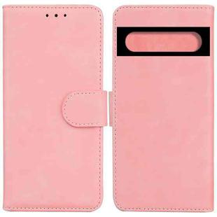 For Google Pixel 7 5G Skin Feel Pure Color Flip Leather Phone Case(Pink)
