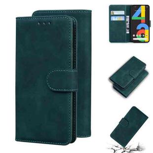 For Google Pixel 4a 4G Skin Feel Pure Color Flip Leather Phone Case(Green)