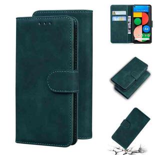 For Google Pixel 5 XL / 4a 5G Skin Feel Pure Color Flip Leather Phone Case(Green)