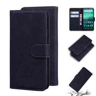 For Nokia 1.3 Skin Feel Pure Color Flip Leather Phone Case(Black)