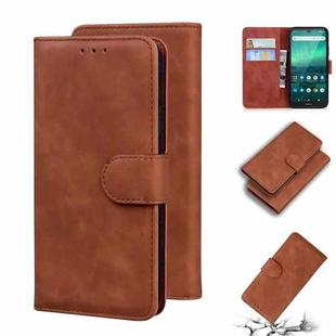 For Nokia 1.3 Skin Feel Pure Color Flip Leather Phone Case(Brown)