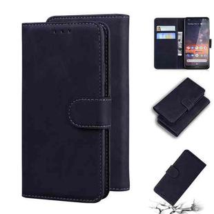 For Nokia 3.2 Skin Feel Pure Color Flip Leather Phone Case(Black)