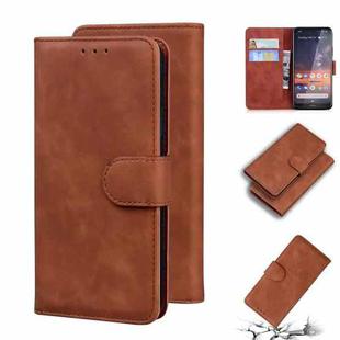 For Nokia 3.2 Skin Feel Pure Color Flip Leather Phone Case(Brown)