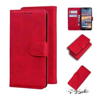 For Nokia 4.2 Skin Feel Pure Color Flip Leather Phone Case(Red)