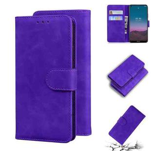 For Nokia 5.4 Skin Feel Pure Color Flip Leather Phone Case(Purple)