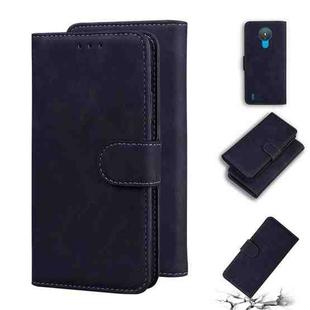 For Nokia 1.4 Skin Feel Pure Color Flip Leather Phone Case(Black)