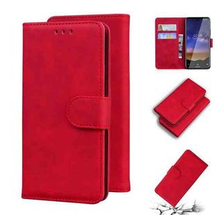 For Nokia 2.2 Skin Feel Pure Color Flip Leather Phone Case(Red)