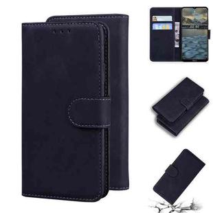 For Nokia 2.4 Skin Feel Pure Color Flip Leather Phone Case(Black)