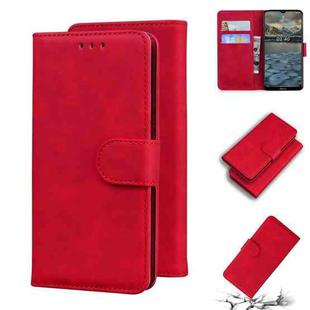 For Nokia 2.4 Skin Feel Pure Color Flip Leather Phone Case(Red)
