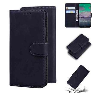 For Nokia 3.4 Skin Feel Pure Color Flip Leather Phone Case(Black)