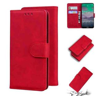 For Nokia 3.4 Skin Feel Pure Color Flip Leather Phone Case(Red)