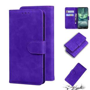 For Nokia 6.2 / 7.2 Skin Feel Pure Color Flip Leather Phone Case(Purple)