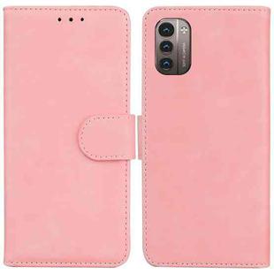 For Nokia G11 / G21 Skin Feel Pure Color Flip Leather Phone Case(Pink)