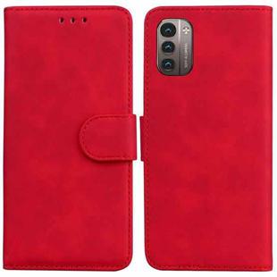 For Nokia G11 / G21 Skin Feel Pure Color Flip Leather Phone Case(Red)