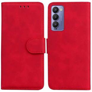 For Tecno Camon 18 / 18P Skin Feel Pure Color Flip Leather Phone Case(Red)