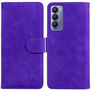 For Tecno Camon 18 / 18P Skin Feel Pure Color Flip Leather Phone Case(Purple)