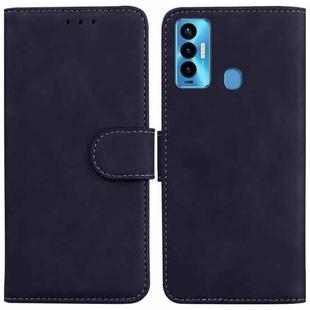 For Tecno Camon 18i Skin Feel Pure Color Flip Leather Phone Case(Black)