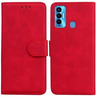 For Tecno Camon 18i Skin Feel Pure Color Flip Leather Phone Case(Red)
