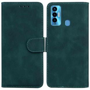 For Tecno Camon 18i Skin Feel Pure Color Flip Leather Phone Case(Green)