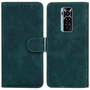 For Tecno Phantom X Skin Feel Pure Color Flip Leather Phone Case(Green)