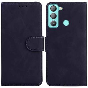 For Tecno Pop 5 LTE BD4 Skin Feel Pure Color Flip Leather Phone Case(Black)