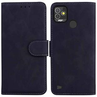 For Tecno Pop 5P Skin Feel Pure Color Flip Leather Phone Case(Black)