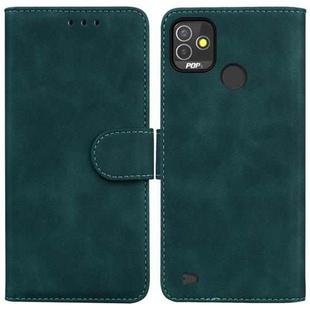 For Tecno Pop 5P Skin Feel Pure Color Flip Leather Phone Case(Green)