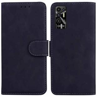 For Tecno Pova 2 Skin Feel Pure Color Flip Leather Phone Case(Black)