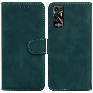 For Tecno Pova 2 Skin Feel Pure Color Flip Leather Phone Case(Green)