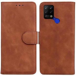 For Tecno Pova LD7 Skin Feel Pure Color Flip Leather Phone Case(Brown)