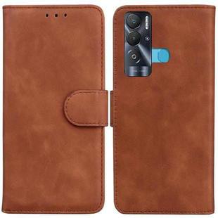 For Tecno Pova Neo LE6 Skin Feel Pure Color Flip Leather Phone Case(Brown)