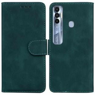 For Tecno Spark 7 Pro Skin Feel Pure Color Flip Leather Phone Case(Green)