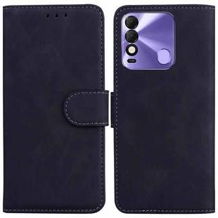 For Tecno Spark 8 / 8T Skin Feel Pure Color Flip Leather Phone Case(Black)