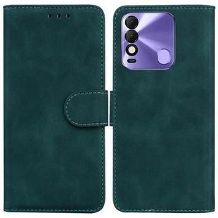 For Tecno Spark 8 / 8T Skin Feel Pure Color Flip Leather Phone Case(Green)