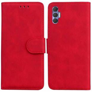 For Tecno Spark 8P Skin Feel Pure Color Flip Leather Phone Case(Red)