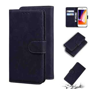 For iPhone SE 2022 / SE 2020 / 8 / 7 Skin Feel Pure Color Flip Leather Phone Case(Black)