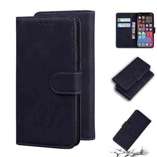 For iPhone 12 Pro Skin Feel Pure Color Flip Leather Phone Case(Black)