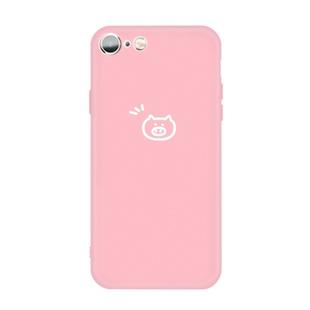 For iPhone 6s / 6 Small Pig Pattern Colorful Frosted TPU Phone Protective Case(Pink)