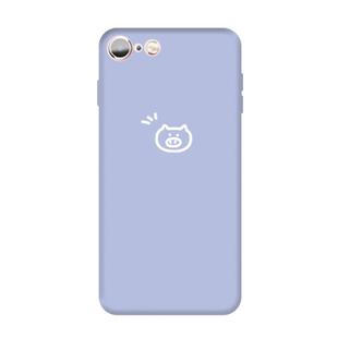 For iPhone 6s / 6 Small Pig Pattern Colorful Frosted TPU Phone Protective Case(Light Purple)