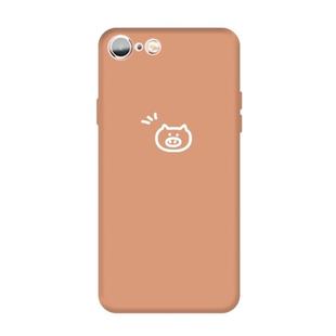 For iPhone 6s / 6 Small Pig Pattern Colorful Frosted TPU Phone Protective Case(Coral Orange)