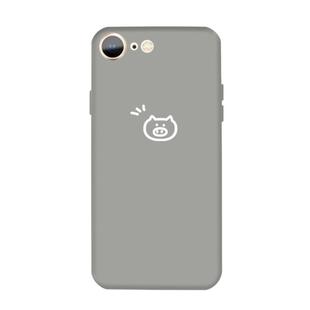 For iPhone SE 2022 / SE 2020 / 8 / 7 Small Pig Pattern Colorful Frosted TPU Phone Protective Case(Gray)