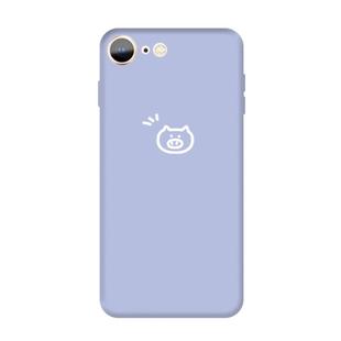 For iPhone SE 2022 / SE 2020 / 8 / 7 Small Pig Pattern Colorful Frosted TPU Phone Protective Case(Light Purple)