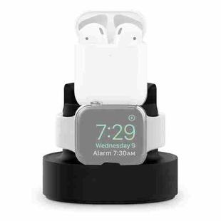 A001 3 In 1 Silicone Charging Holder for iPhone / iWatch / AirPods(Black)