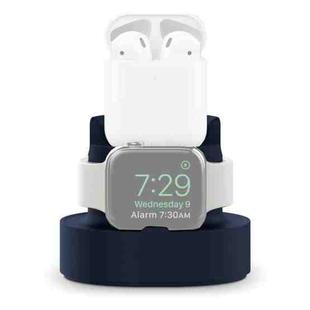 A001 3 In 1 Silicone Charging Holder for iPhone / iWatch / AirPods(Dark Blue)