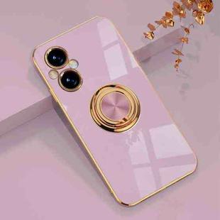 For OPPO A96 6D Electroplating Full Coverage Silicone Phone Case(Light Purple)
