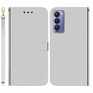 For Tecno Camon 18 / 18P Imitated Mirror Surface Horizontal Flip Leather Phone Case(Silver)